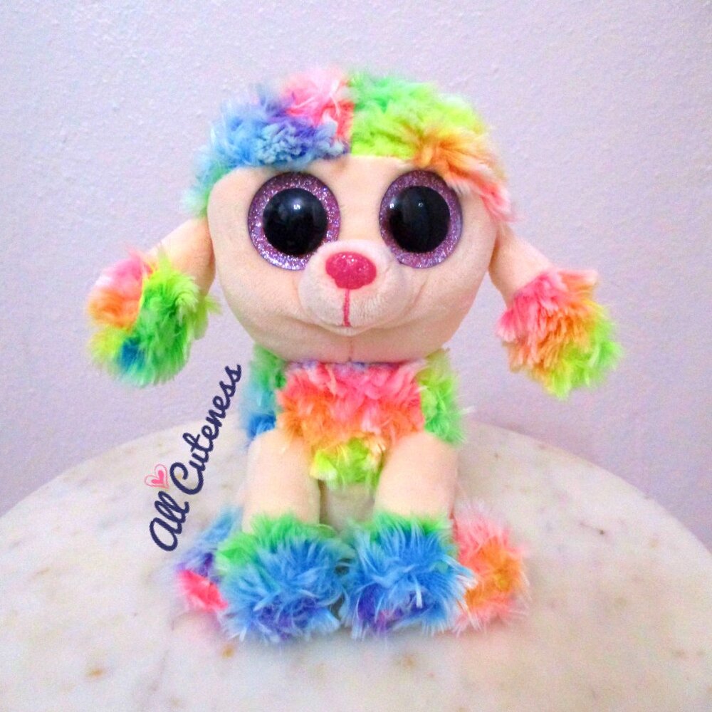 TY Beanie Boos Rainbow Poodle Beanie Plush